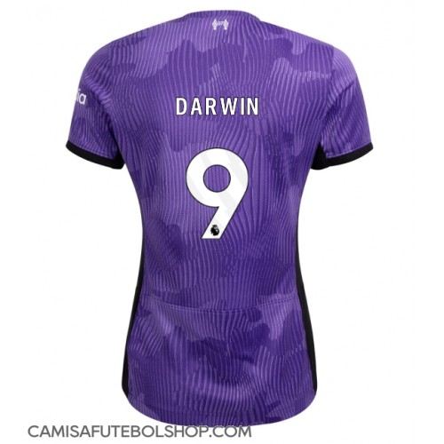 Camisa de time de futebol Liverpool Darwin Nunez #9 Replicas 3º Equipamento Feminina 2023-24 Manga Curta